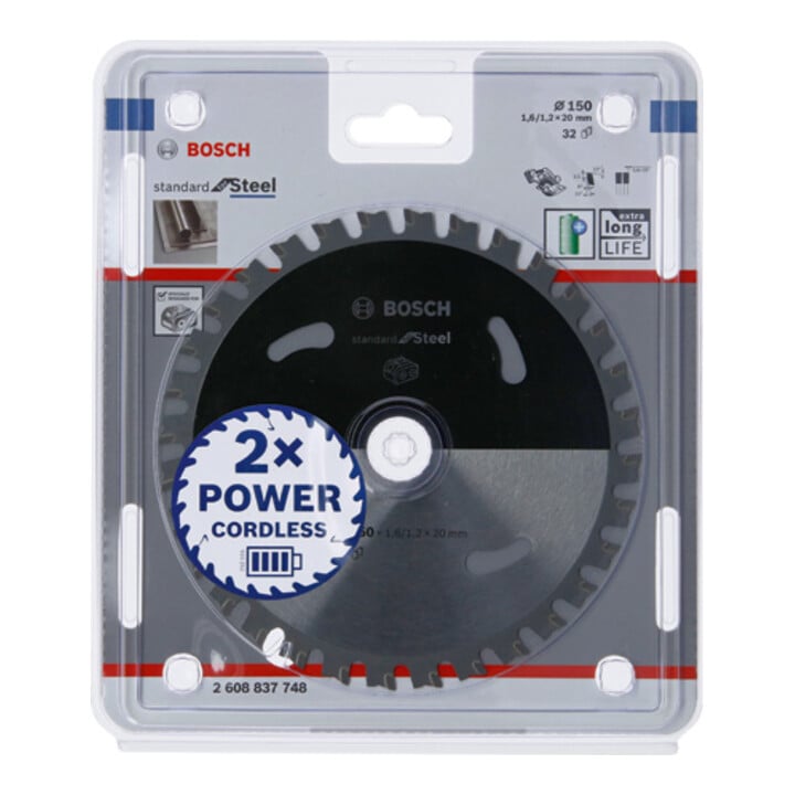 Lame de scie circulaire Bosch Standard pour acier 150 x 1,6/1,2 x 20 32 dents