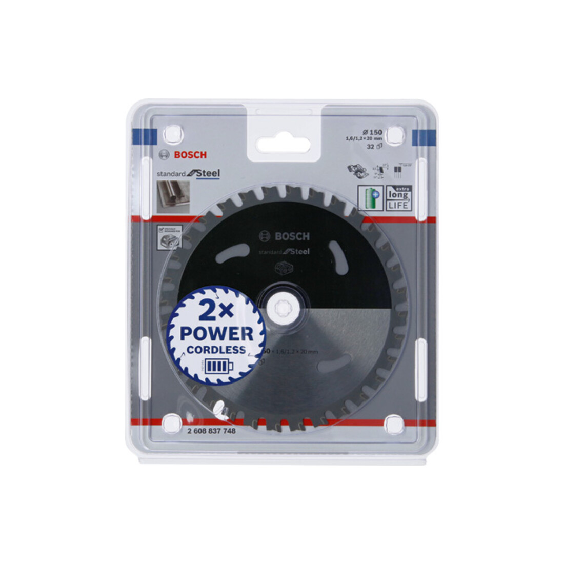 Lame de scie circulaire Bosch Standard pour acier 150 x 1,6/1,2 x 20 32 dents