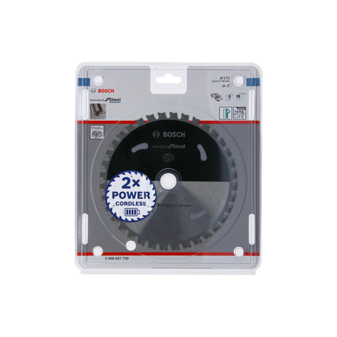 Lame de scie circulaire Bosch Standard pour acier 173 x 1,6/1,2 x 20 36 dents