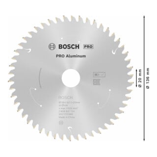 Lame de scie circulaire Bosch Standard for Aluminium pour les scies circulaires manuelles et sans fil à coupe plongeante ainsi que les scies à métaux sans fil