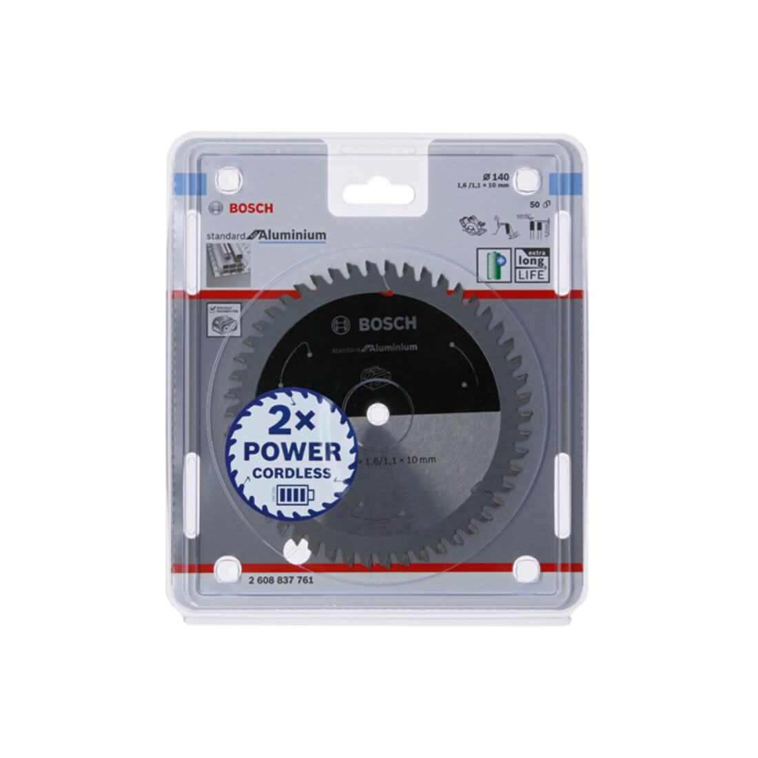 Lame de scie circulaire Bosch Standard pour aluminium, 140x1.6/1.1x10, 50 dents