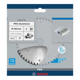 Lame de scie circulaire Bosch Standard for Aluminium pour les scies circulaires manuelles et sans fil à coupe plongeante ainsi que les scies à métaux sans fil