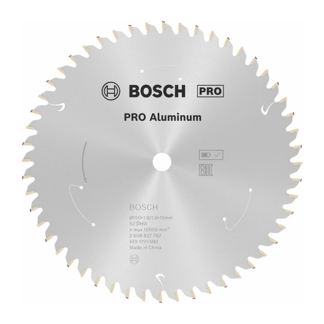 Lame de scie circulaire Bosch Standard pour aluminium, 150x1.8/1.3x10, 52 dents