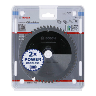Lame de scie circulaire Bosch Standard for Aluminium pour les scies circulaires manuelles et sans fil à coupe plongeante ainsi que les scies à métaux sans fil