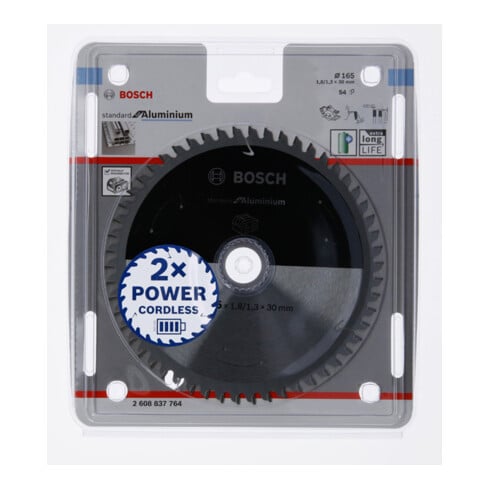 Lame de scie circulaire Bosch Standard pour aluminium, 165x1.8/1.3x30, 54 dents