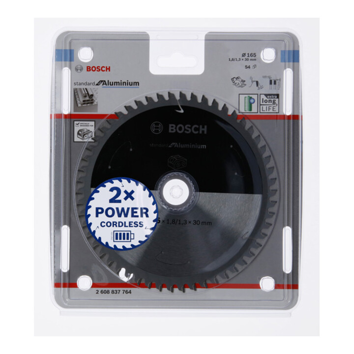 Lame de scie circulaire Bosch Standard pour aluminium, 165x1.8/1.3x30, 54 dents