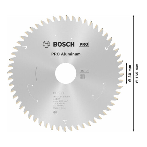 Lame de scie circulaire Bosch Standard pour aluminium, 165x1.8/1.3x30, 54 dents