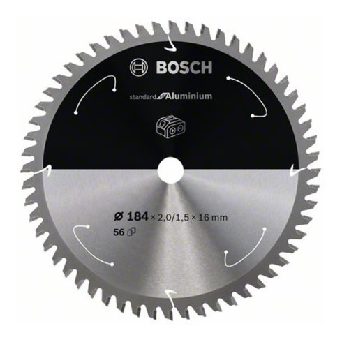 Lame de scie circulaire Bosch Standard pour aluminium, 184x2/1.5x16, 56 dents