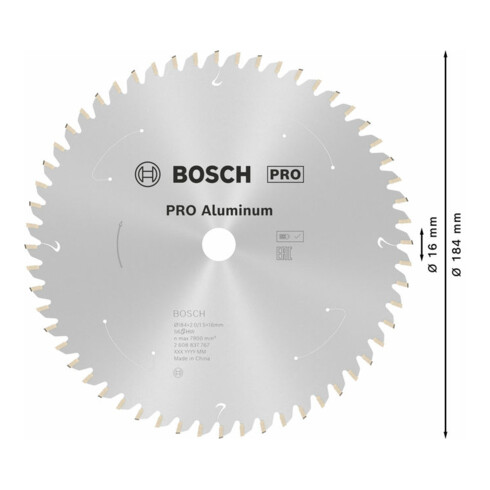 Lame de scie circulaire Bosch Norme pour l'aluminium pour les scies à tronçonner et les scies à onglet sans fil