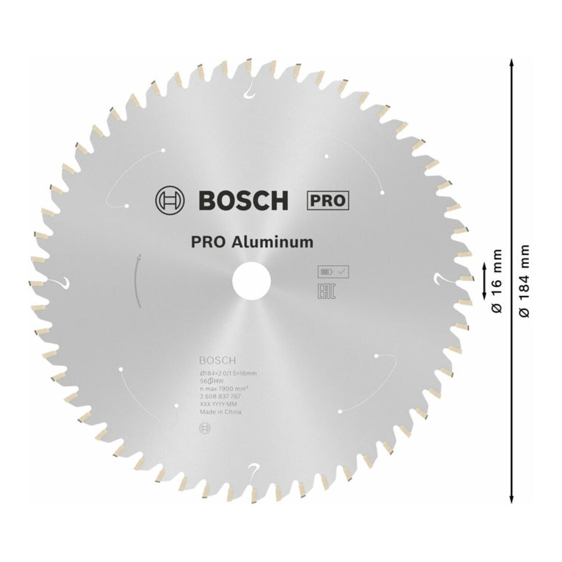 Lame de scie circulaire Bosch Norme pour l'aluminium pour les scies à tronçonner et les scies à onglet sans fil