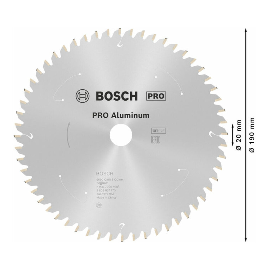 Lame de scie circulaire Bosch Norme pour l'aluminium pour les scies à tronçonner et les scies à onglet sans fil