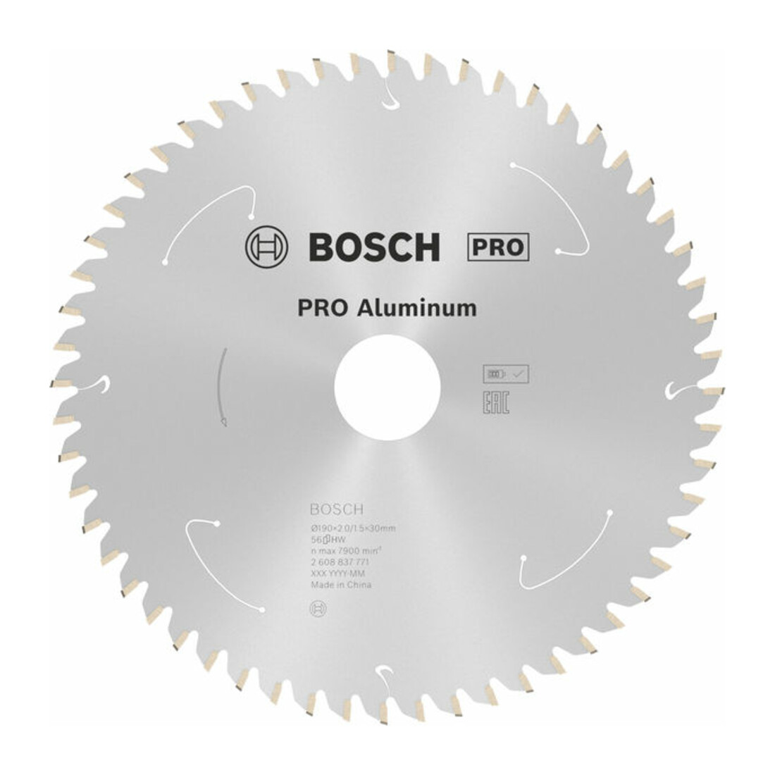 Lame de scie circulaire Bosch Standard pour aluminium, 190x2/1.5x30, 56 dents