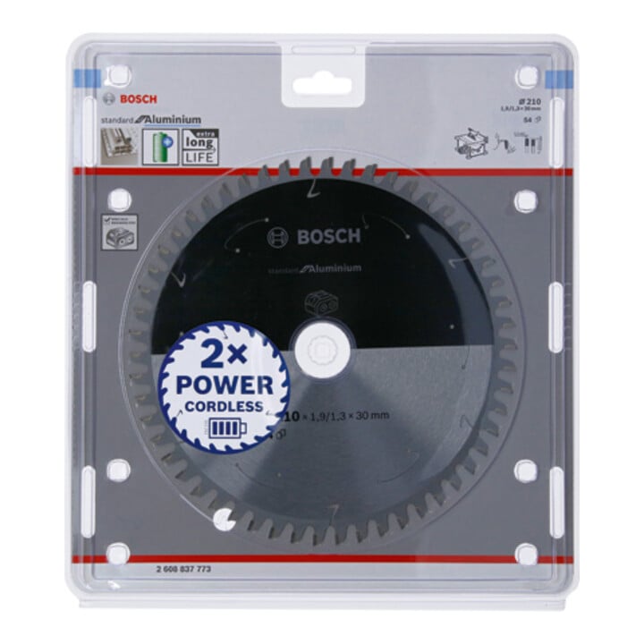 Lame de scie circulaire Bosch Standard pour aluminium, 210x1.9/1.3x30, 54 dents