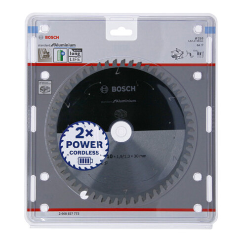 Lame de scie circulaire Bosch Norme pour l'aluminium pour les scies à table sans fil