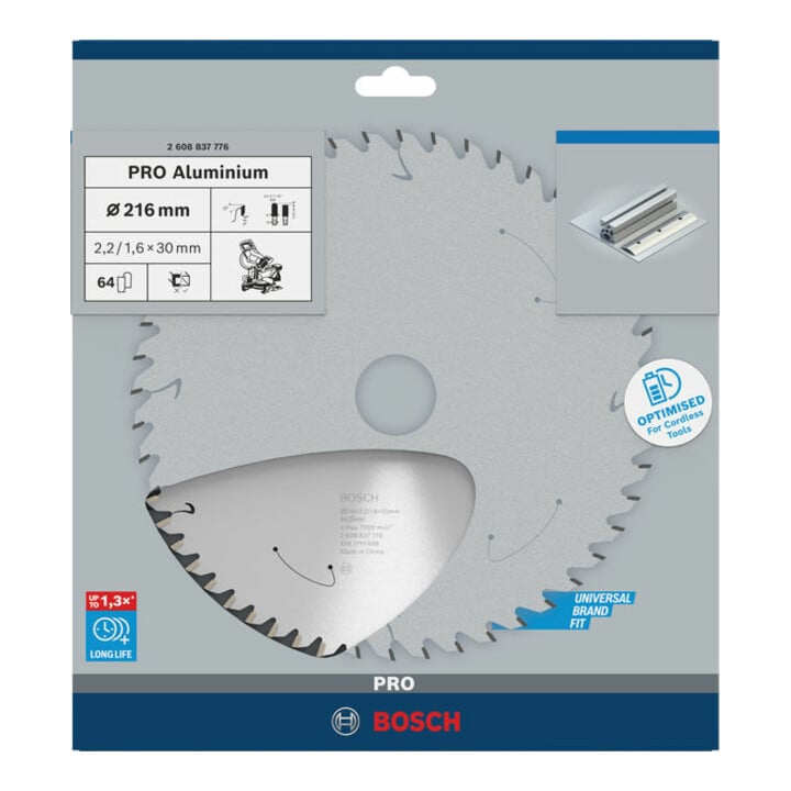 Lame de scie circulaire Bosch Standard pour aluminium, 216x2.2/1.6x30, 64 dents