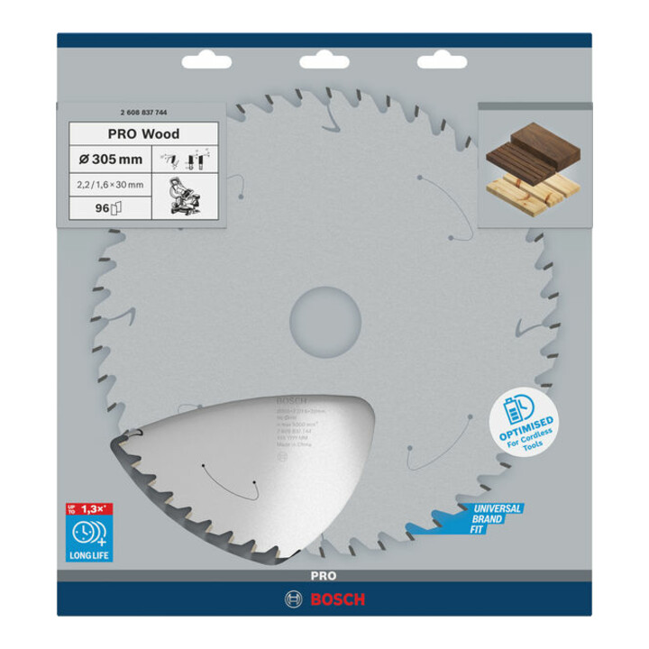 Lame de scie circulaire Bosch Standard pour aluminium, 305x2.2/1.6x30, 96 dents