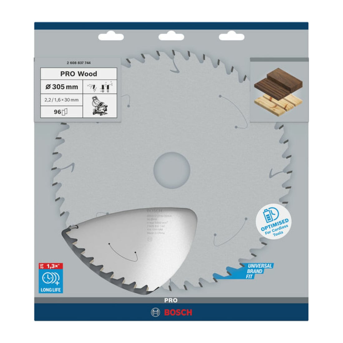 Lame de scie circulaire Bosch Standard pour aluminium, 305x2.2/1.6x30, 96 dents