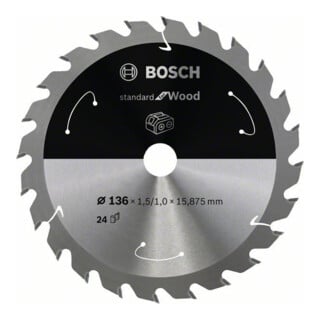 Lame de scie circulaire Bosch Norme pour le bois pour les scies sans fil