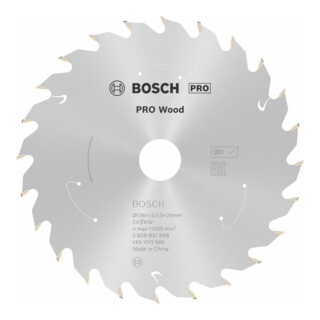 Lame de scie circulaire Bosch Norme pour le bois pour les scies sans fil