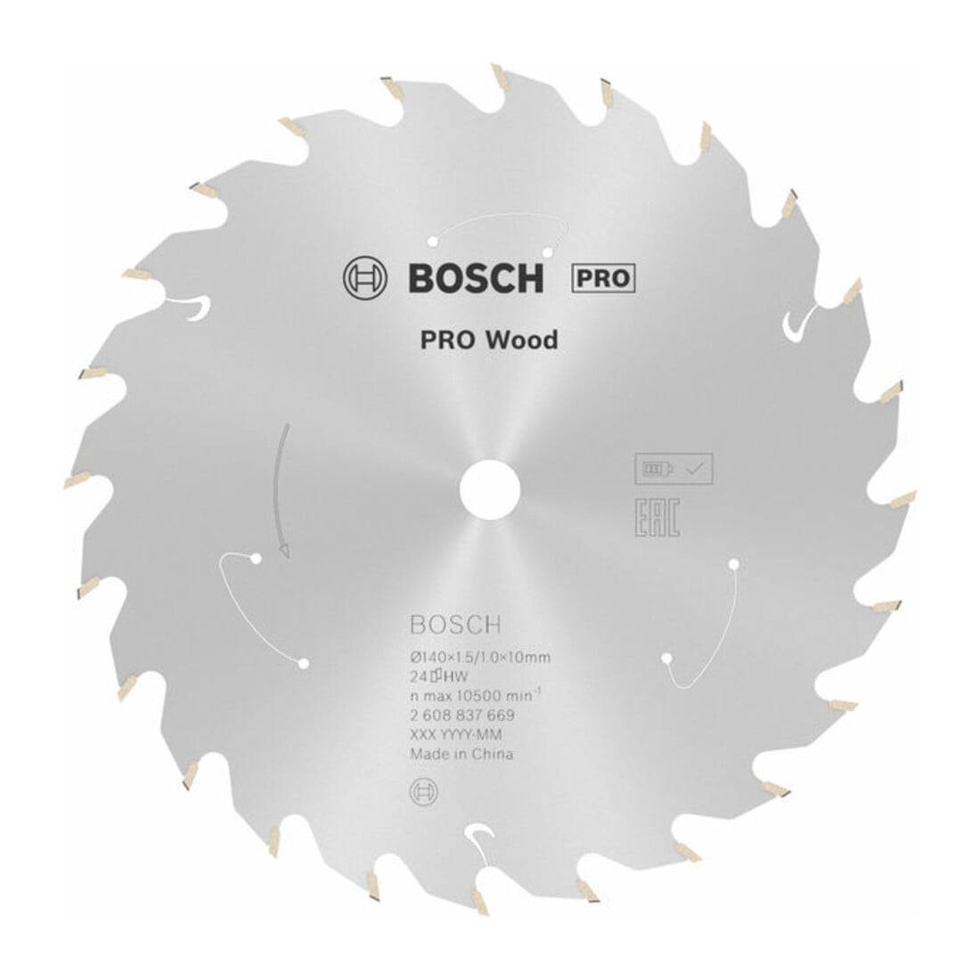 Lame de scie circulaire Bosch Standard pour bois, 140x1.5/1x10, 24 dents