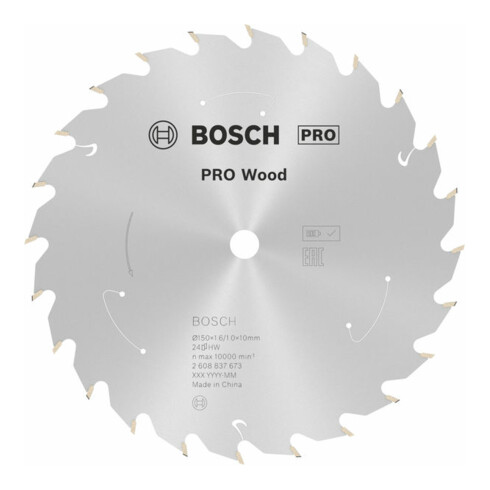Lame de scie circulaire Bosch Standard pour bois, 150x1.6/1x10, 24 dents