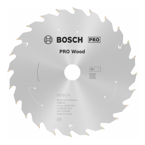 Lame de scie circulaire Bosch Standard pour bois, 150x1.6/1x20, 24 dents