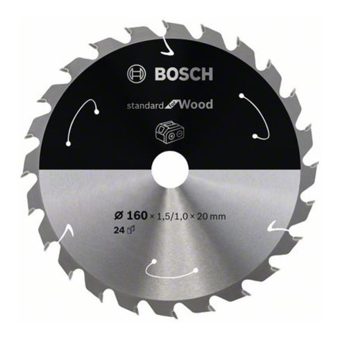 Lame de scie circulaire Bosch Standard pour bois, 160x1.5/1x20, 24 dents