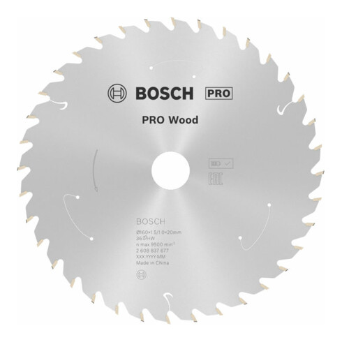 Lame de scie circulaire Bosch Standard pour bois, 160x1.5/1x20, 36 dents
