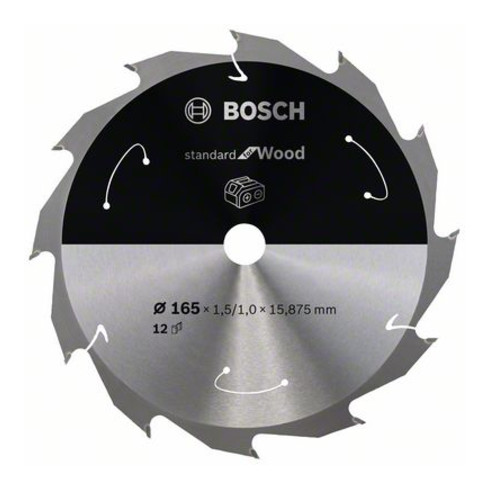 Lame de scie circulaire Bosch Standard pour bois, 165x1.5/1x15.875, 12 dents