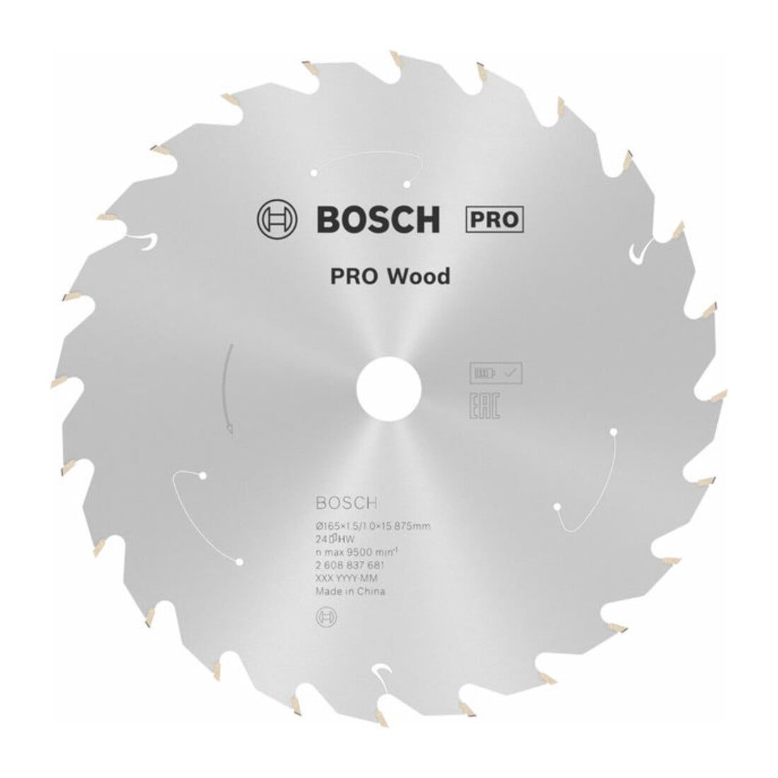 Lame de scie circulaire Bosch Standard pour bois, 165x1.5/1x15.875, 24 dents