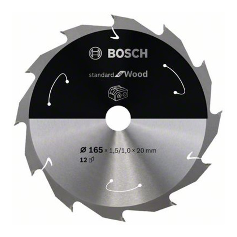 Lame de scie circulaire Bosch Standard pour bois, 165x1.5/1x20, 12 dents