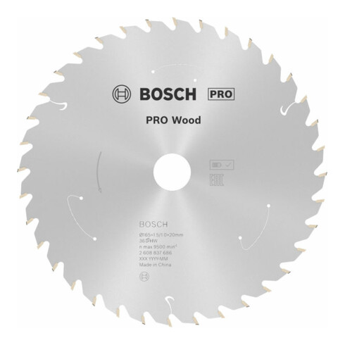 Lame de scie circulaire Bosch Standard pour bois, 165x1.5/1x20, 36 dents