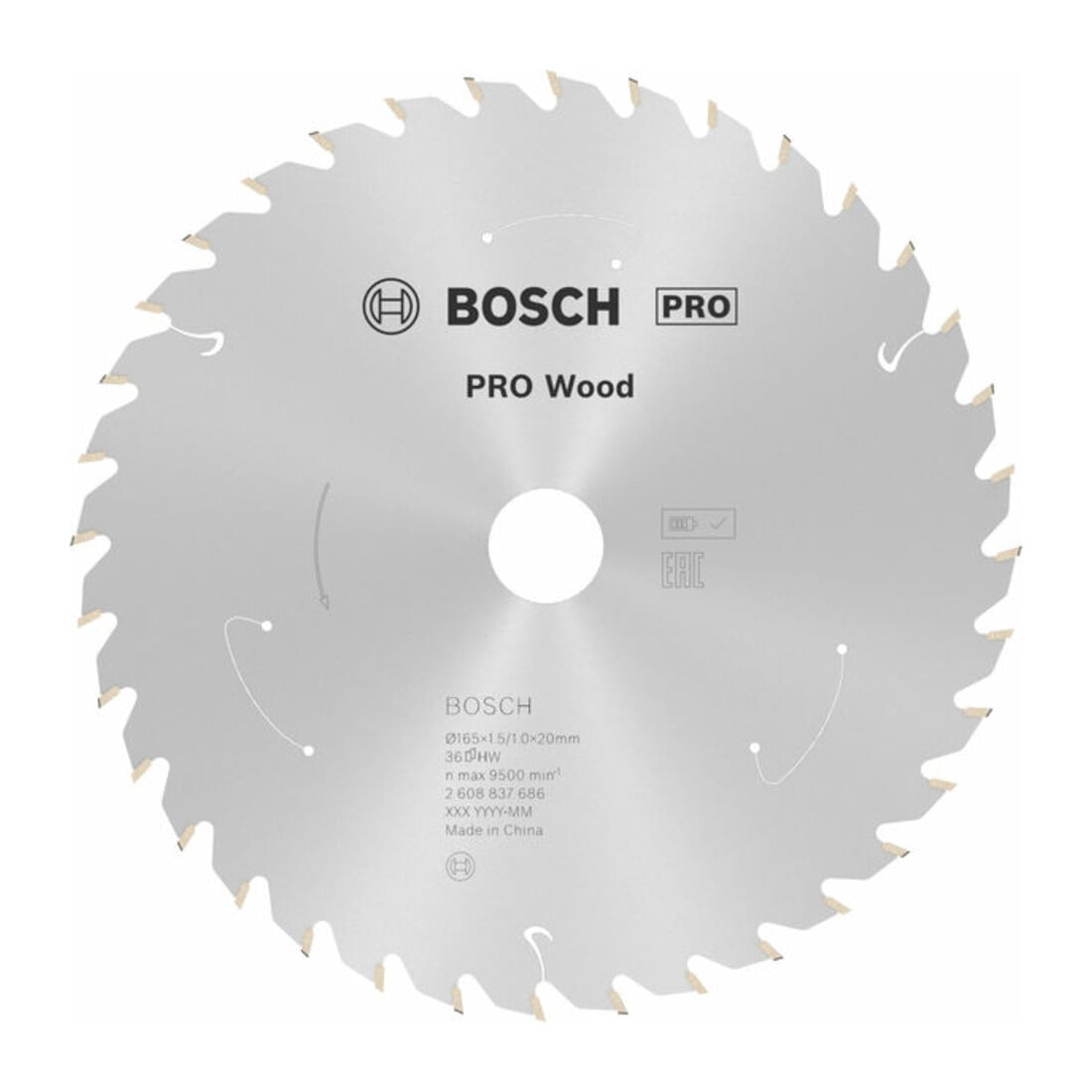 Lame de scie circulaire Bosch Standard pour bois, 165x1.5/1x20, 36 dents