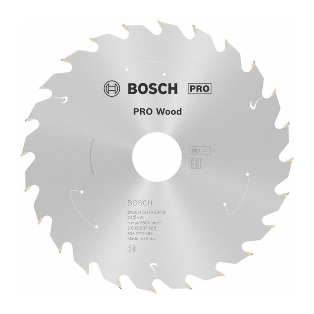 Lame de scie circulaire Bosch Standard pour bois, 165x1.5/1x30, 24 dents