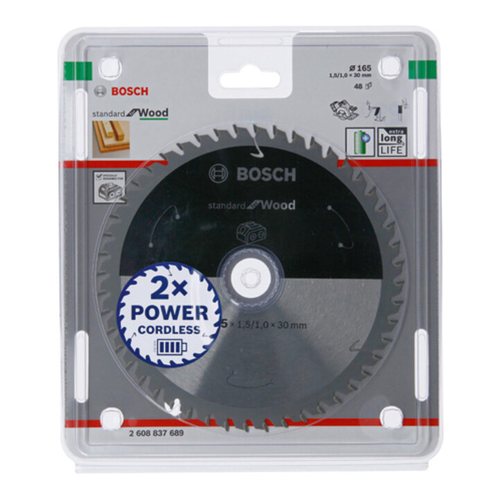 Lame de scie circulaire Bosch Standard pour bois, 165x1.5/1x30, 48 dents