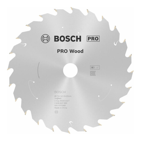 Lame de scie circulaire Bosch Standard pour bois, 173x1,5/1x20, 24 dents