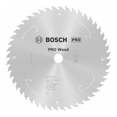Lame de scie circulaire Bosch Standard pour bois, 184x1.6/1.1x16, 48 dents