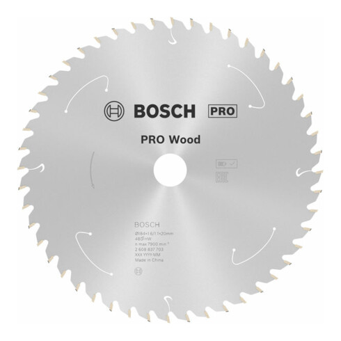 Lame de scie circulaire Bosch Standard pour bois, 184x1.6/1.1x20, 48 dents