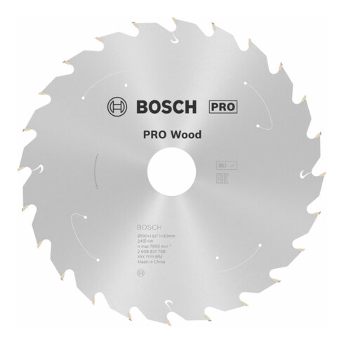 Lame de scie circulaire Bosch Standard pour bois, 190x1.6/1.1x30, 24 dents