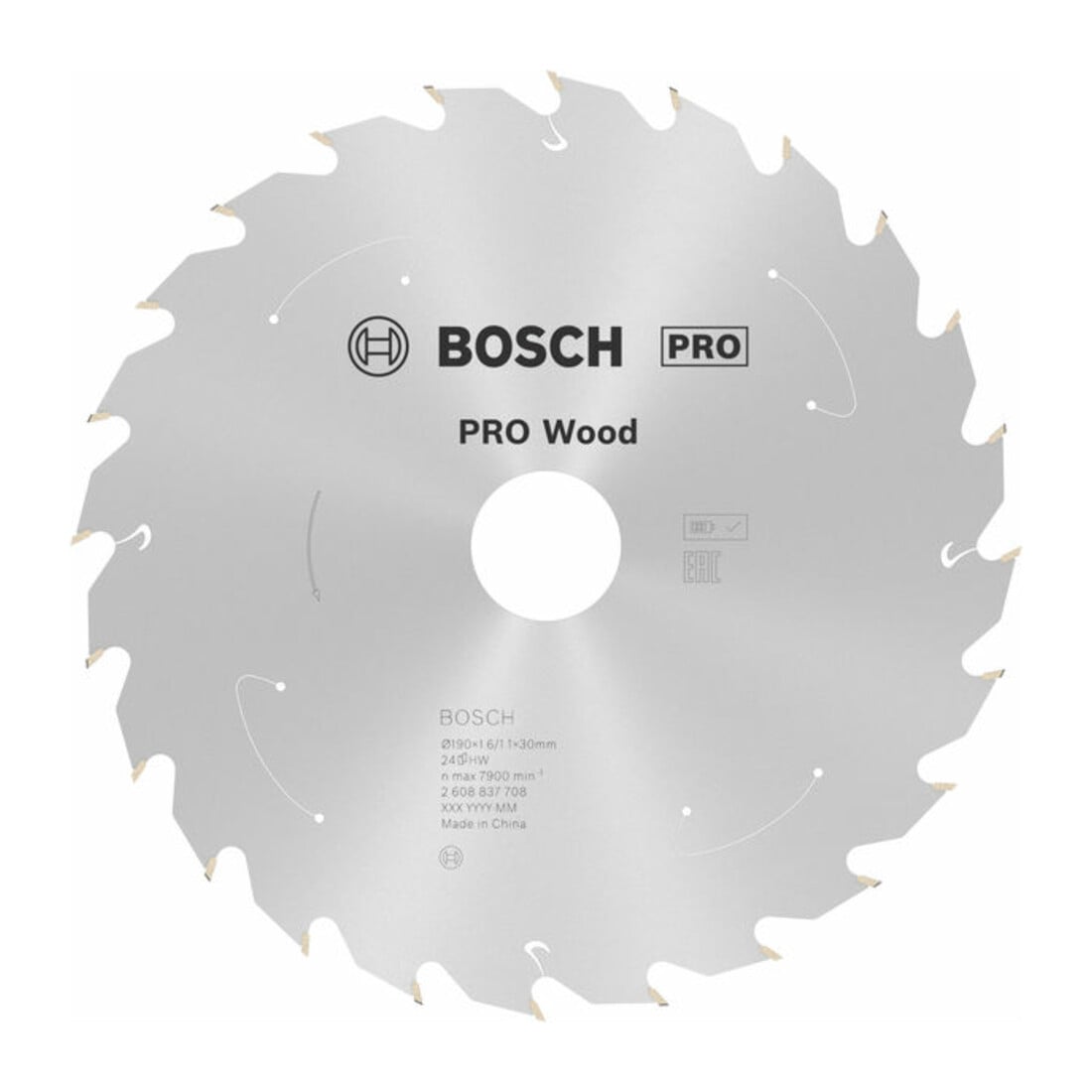 Lame de scie circulaire Bosch Standard pour bois, 190x1.6/1.1x30, 24 dents