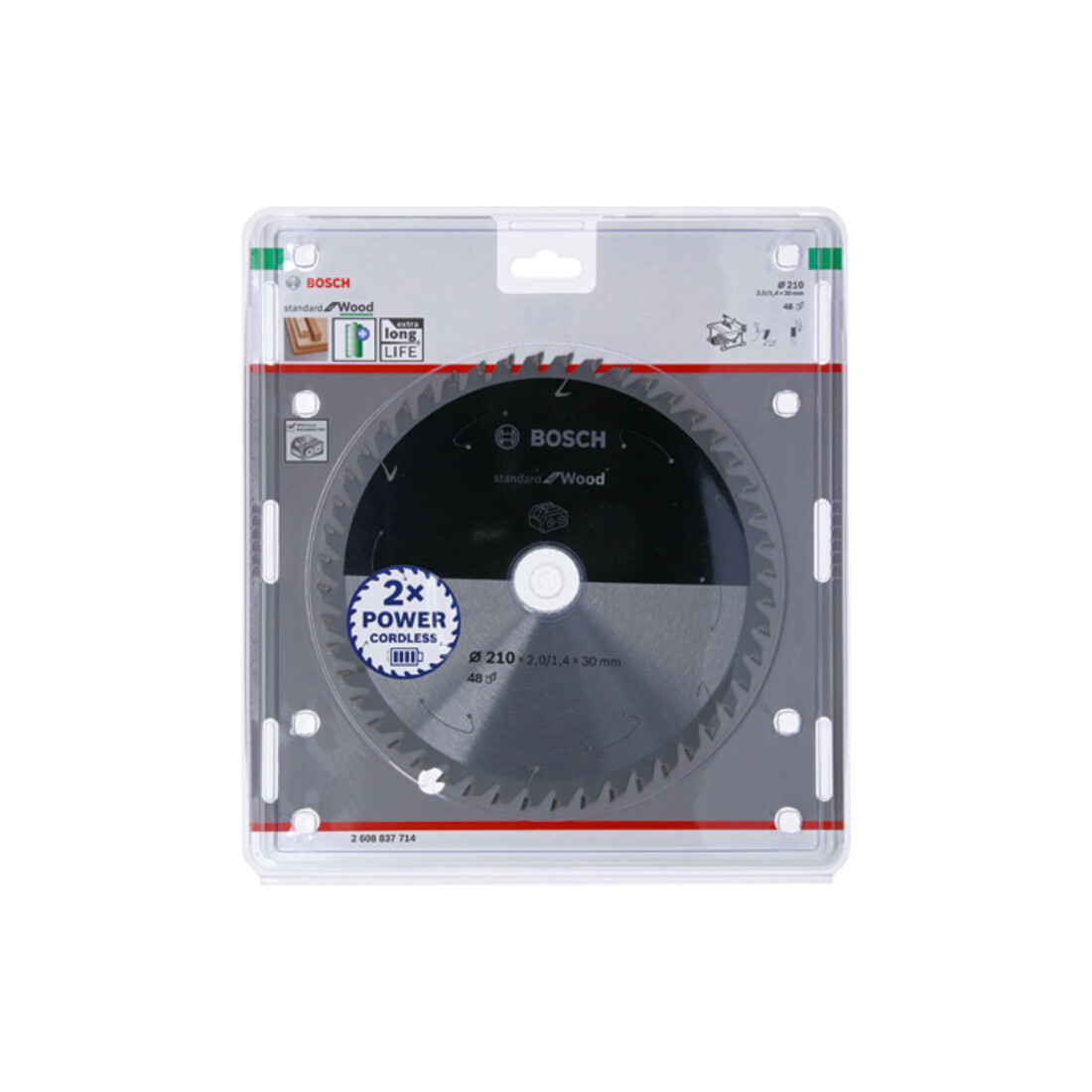 Lame de scie circulaire Bosch Standard pour bois, 210x1.7/1.2x30, 48 dents