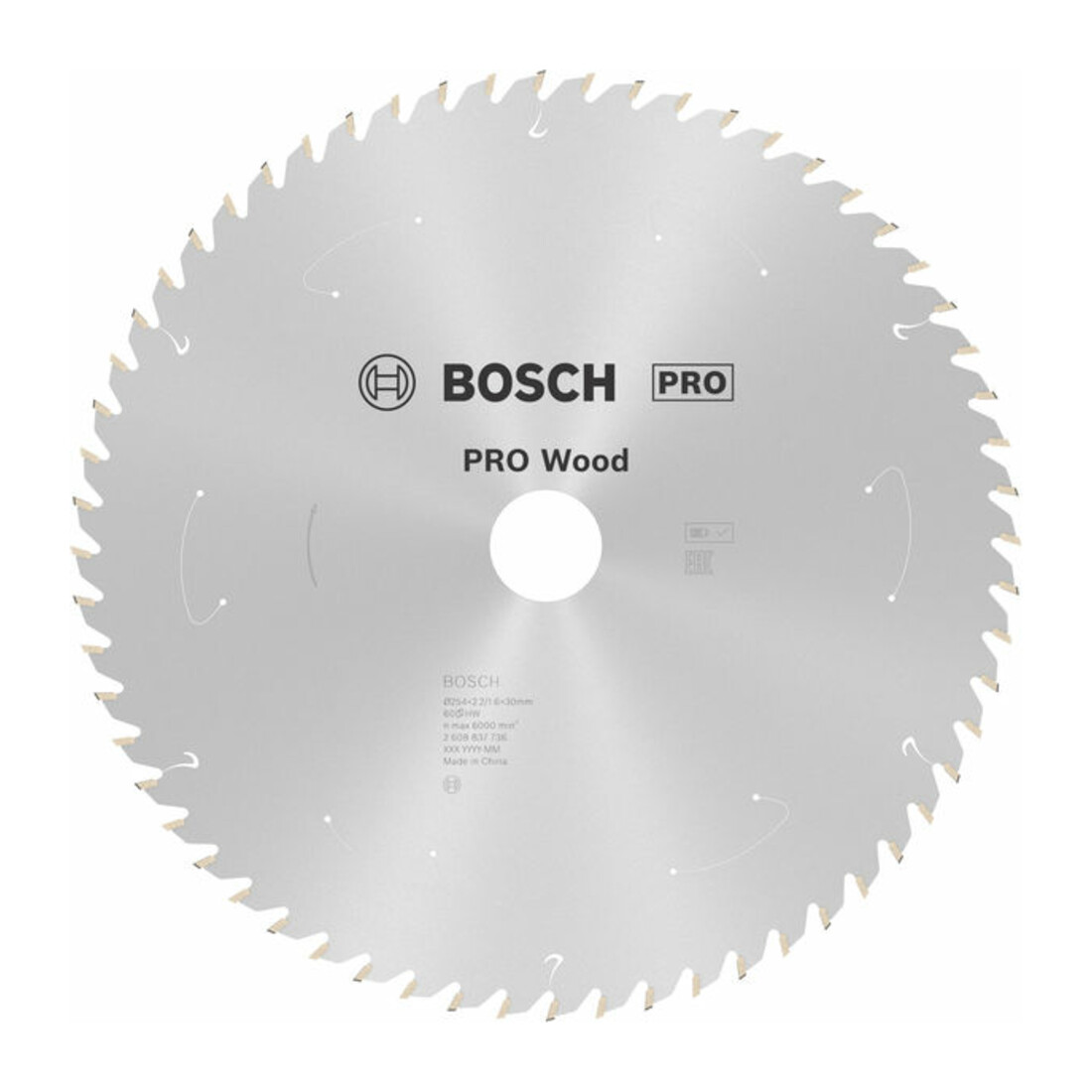 Lame de scie circulaire Bosch Standard pour bois, 254x2.2/1.6x30, 60 dents
