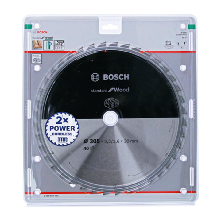 Lame de scie circulaire Bosch Standard pour bois, 305x2.2/1.6x30, 40 dents
