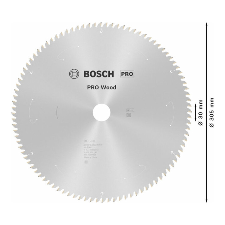 Lame de scie circulaire Bosch Standard pour bois, 305x2.2/1.6x30, 60 dents
