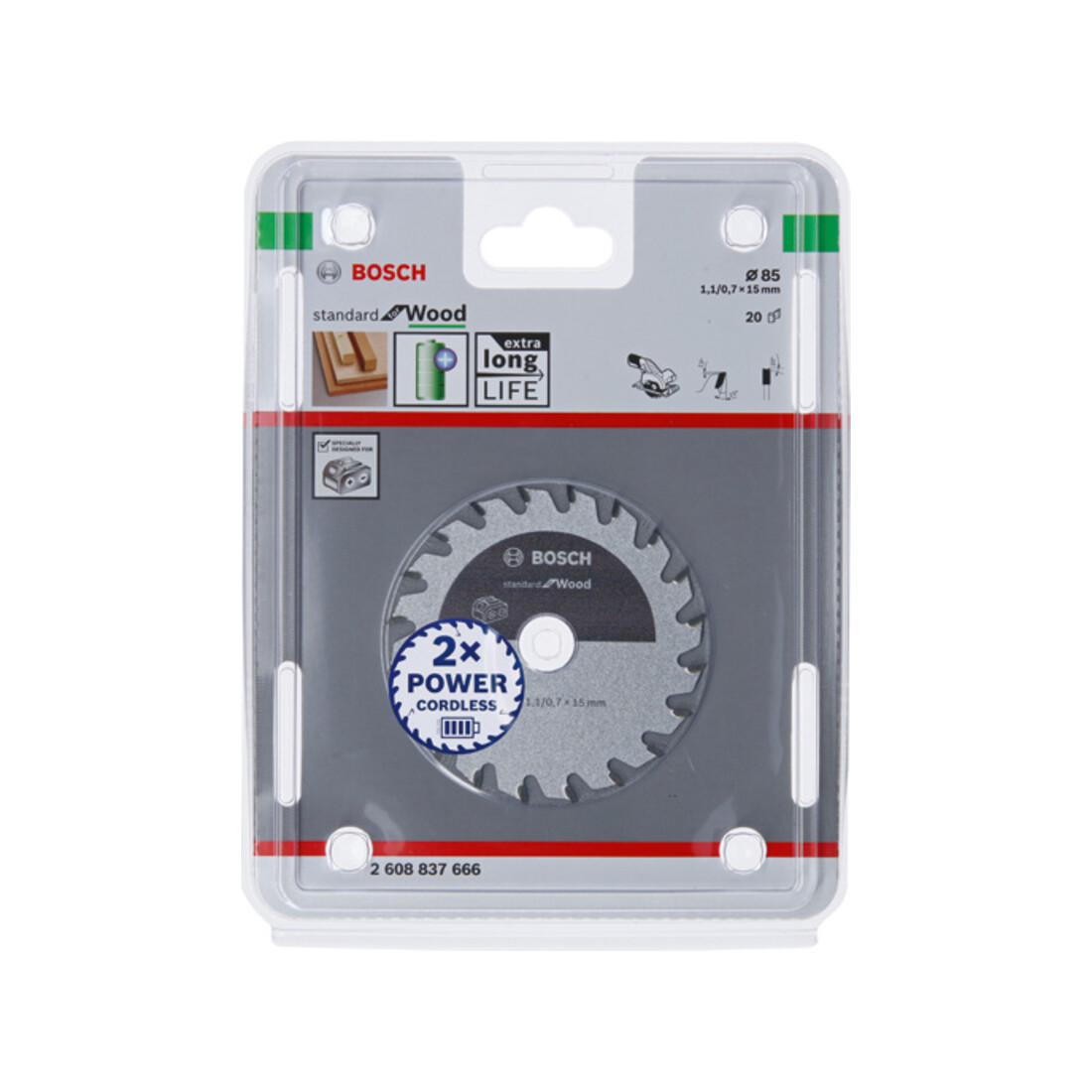 Lame de scie circulaire Bosch Standard pour bois 85 x 1,1/0,7 x 15 20 dents