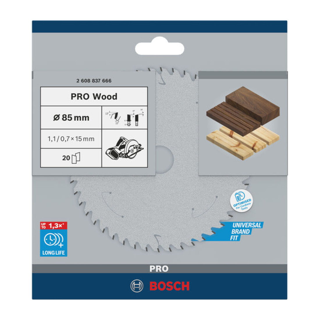 Lame de scie circulaire Bosch Standard pour bois 85 x 1,1/0,7 x 15 20 dents