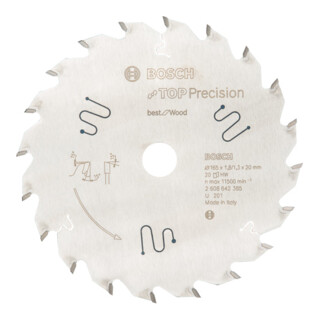 Bosch Lame de scie circulaire Best Holz pour scies plongeantes et portatives 165 × 20 × 1,8 mm