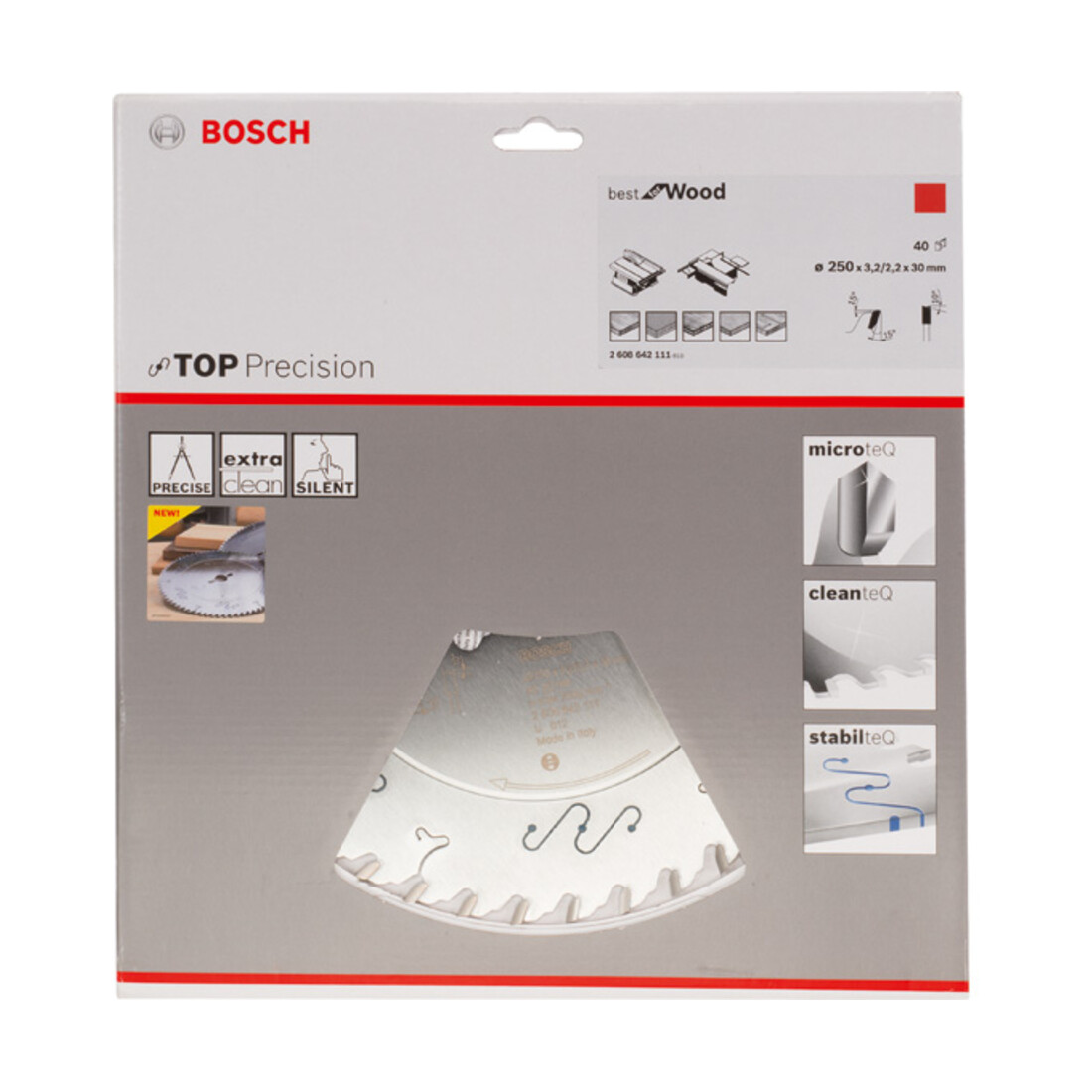 Lame de scie circulaire Bosch Top Precision Best for Wood 250 x 30 x 3.2 mm 40