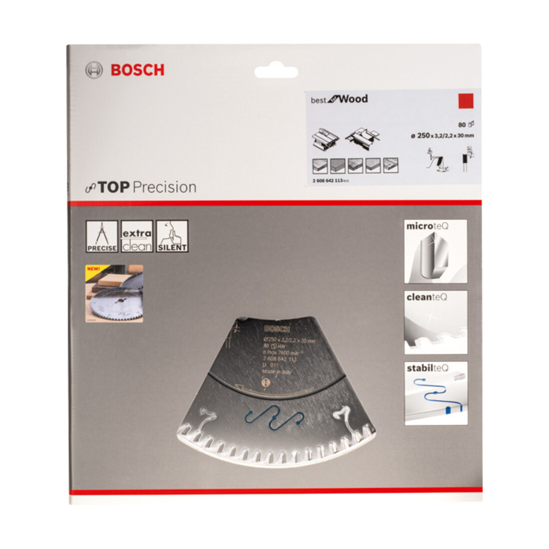 Lame de scie circulaire Bosch Top Precision Best for Wood 250 x 30 x 3,2 mm 80