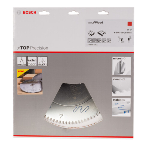 Lame de scie circulaire Bosch Top Precision Best for Wood 300 x 30 x 3,2 mm 96